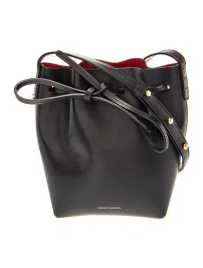 Pre-owned Mansur Gavriel Leather Bucket Bag In Black