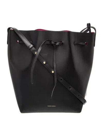 Pre-owned Mansur Gavriel Leather Bucket Bag In Black