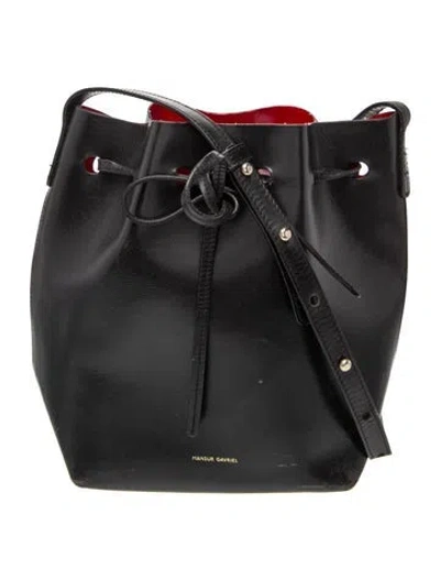 Pre-owned Mansur Gavriel Leather Bucket Bag In Black