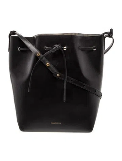 Pre-owned Mansur Gavriel Leather Bucket Bag In Black