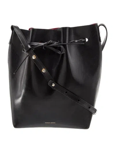 Pre-owned Mansur Gavriel Leather Bucket Bag In Black