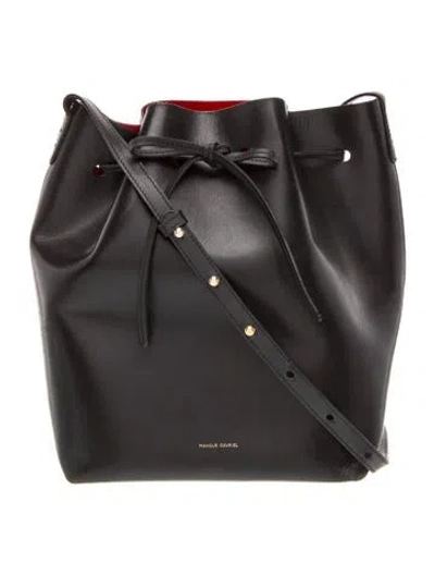 Pre-owned Mansur Gavriel Leather Bucket Bag In Black