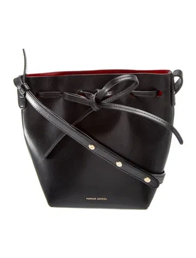 Pre-owned Mansur Gavriel Leather Bucket Bag In Black