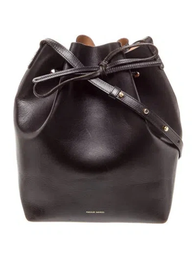 Pre-owned Mansur Gavriel Leather Bucket Bag In Black