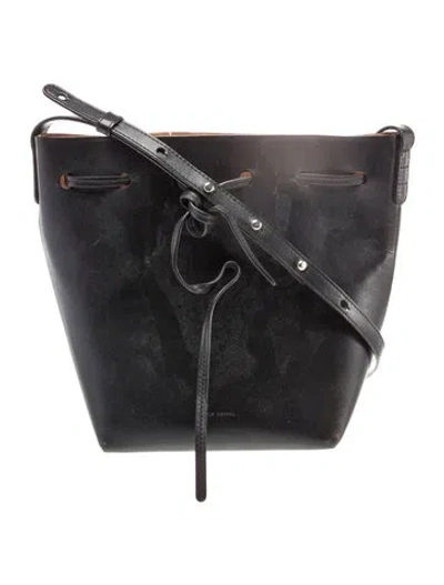 Pre-owned Mansur Gavriel Leather Bucket Bag In Black