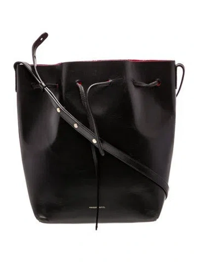 Pre-owned Mansur Gavriel Leather Bucket Bag In Black