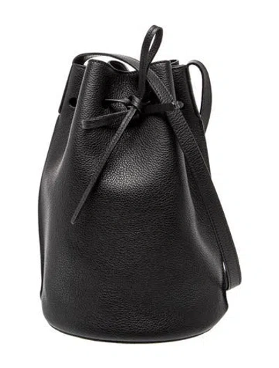 Pre-owned Mansur Gavriel Leather Bucket Bag In Black