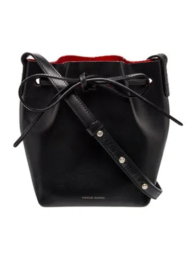 Pre-owned Mansur Gavriel Leather Bucket Bag In Black