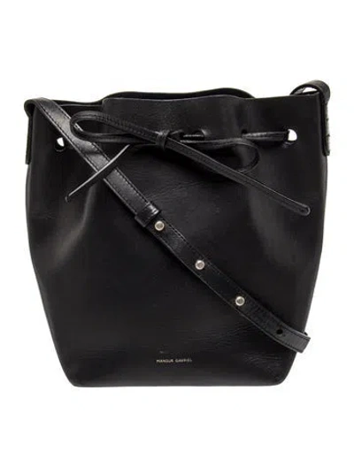 Pre-owned Mansur Gavriel Leather Bucket Bag In Black
