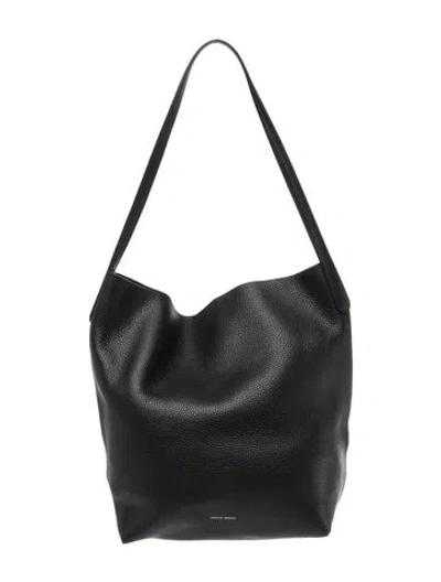 Pre-owned Mansur Gavriel Leather Bucket Bag In Black