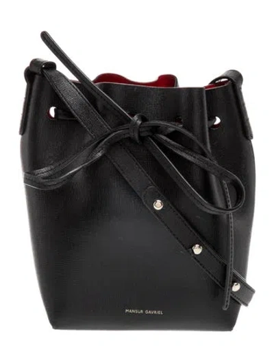 Pre-owned Mansur Gavriel Leather Bucket Bag In Black