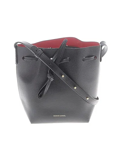 Pre-owned Mansur Gavriel Leather Bucket Bag In Black