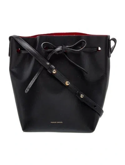 Pre-owned Mansur Gavriel Leather Bucket Bag In Black