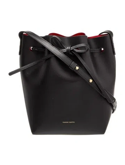 Pre-owned Mansur Gavriel Leather Bucket Bag In Black