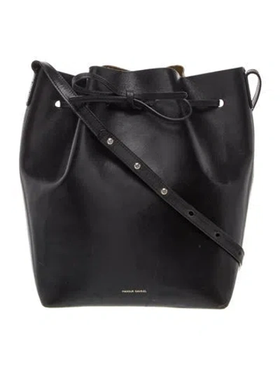 Pre-owned Mansur Gavriel Leather Bucket Bag In Black