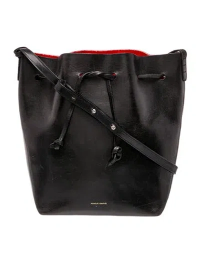 Pre-owned Mansur Gavriel Leather Bucket Bag In Black