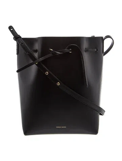 Pre-owned Mansur Gavriel Leather Bucket Bag In Black
