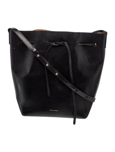 Pre-owned Mansur Gavriel Leather Bucket Bag In Black