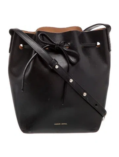 Pre-owned Mansur Gavriel Leather Bucket Bag In Black