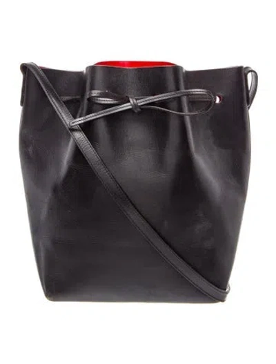 Pre-owned Mansur Gavriel Leather Bucket Bag In Black