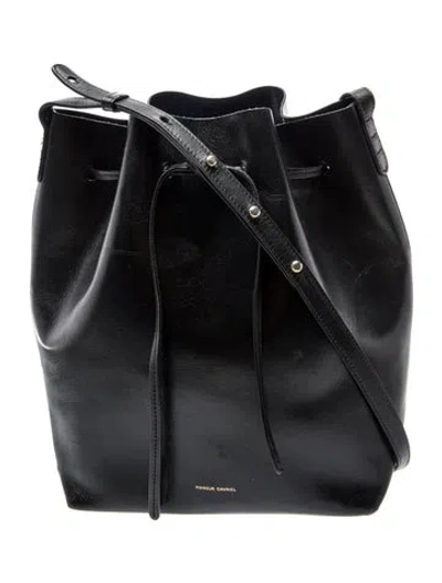 Pre-owned Mansur Gavriel Leather Bucket Bag In Black