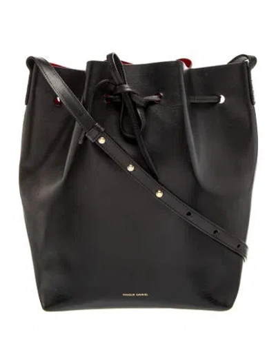 Pre-owned Mansur Gavriel Leather Bucket Bag In Black