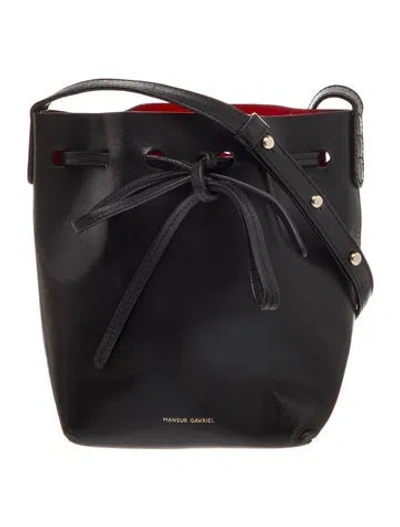 Pre-owned Mansur Gavriel Leather Bucket Bag In Black