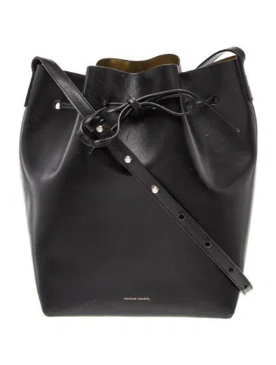 Pre-owned Mansur Gavriel Leather Bucket Bag In Black