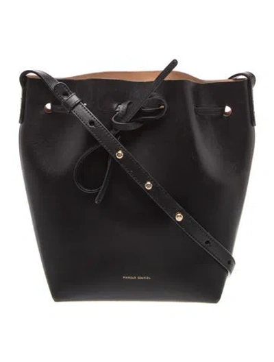 Pre-owned Mansur Gavriel Leather Bucket Bag In Black