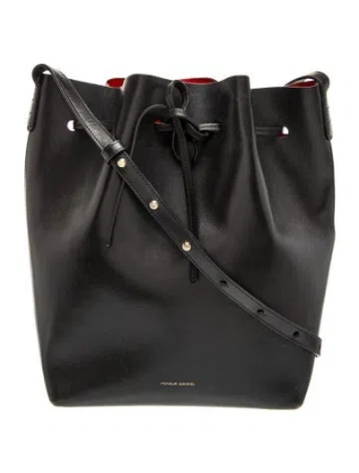 Pre-owned Mansur Gavriel Leather Bucket Bag In Black