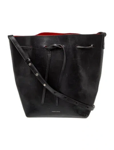 Pre-owned Mansur Gavriel Leather Bucket Bag In Black