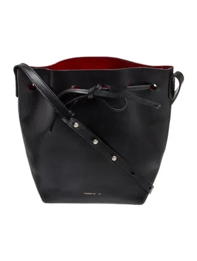 Pre-owned Mansur Gavriel Leather Bucket Bag In Black