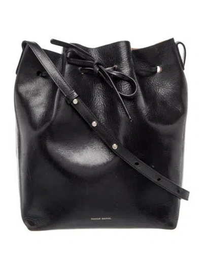 Pre-owned Mansur Gavriel Leather Bucket Bag In Black