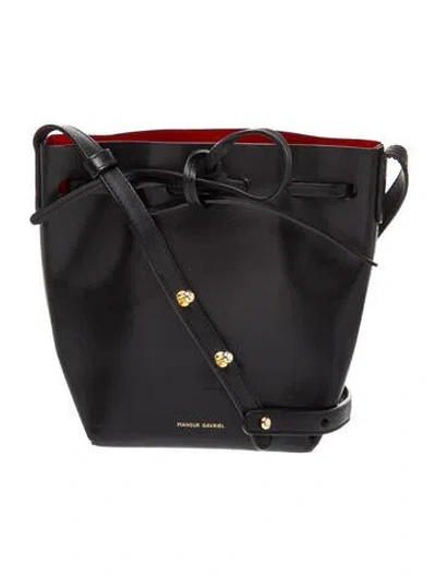 Pre-owned Mansur Gavriel Leather Bucket Bag In Black