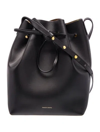 Pre-owned Mansur Gavriel Leather Bucket Bag In Black