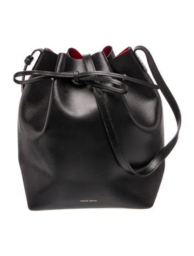 Pre-owned Mansur Gavriel Leather Bucket Bag In Black