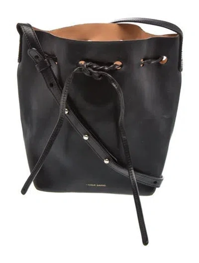Pre-owned Mansur Gavriel Leather Bucket Bag In Black