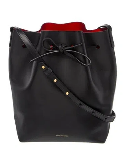 Pre-owned Mansur Gavriel Leather Bucket Bag In Black