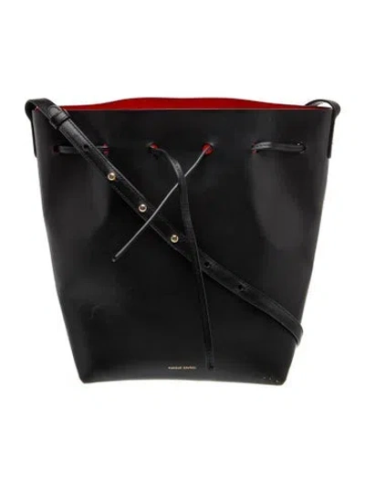 Pre-owned Mansur Gavriel Leather Bucket Bag In Black