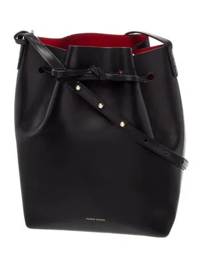 Pre-owned Mansur Gavriel Leather Bucket Bag In Black