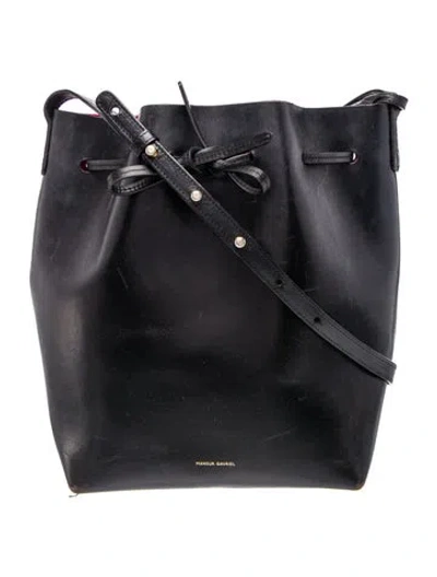 Pre-owned Mansur Gavriel Leather Bucket Bag In Black