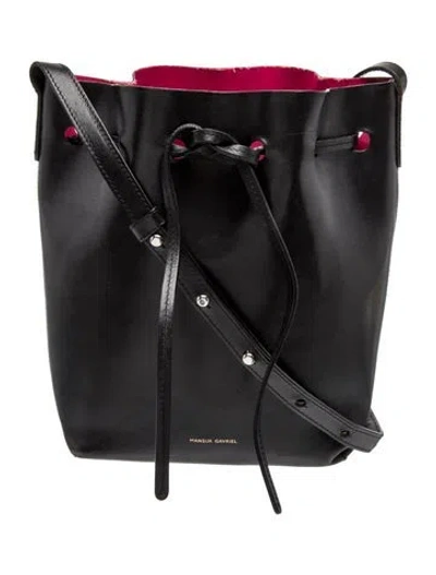 Pre-owned Mansur Gavriel Leather Bucket Bag In Black