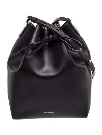 Pre-owned Mansur Gavriel Leather Bucket Bag In Black