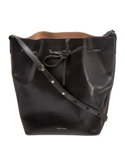 Pre-owned Mansur Gavriel Leather Bucket Bag In Black