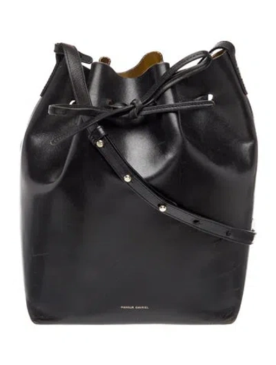 Pre-owned Mansur Gavriel Leather Bucket Bag In Black