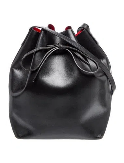 Pre-owned Mansur Gavriel Leather Bucket Bag In Black
