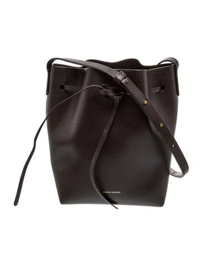 Pre-owned Mansur Gavriel Leather Bucket Bag In Black