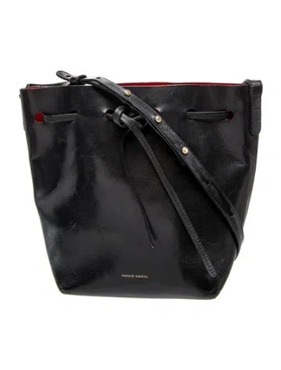 Pre-owned Mansur Gavriel Leather Bucket Bag In Black