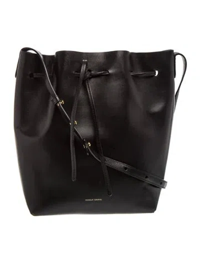 Pre-owned Mansur Gavriel Leather Bucket Bag In Black