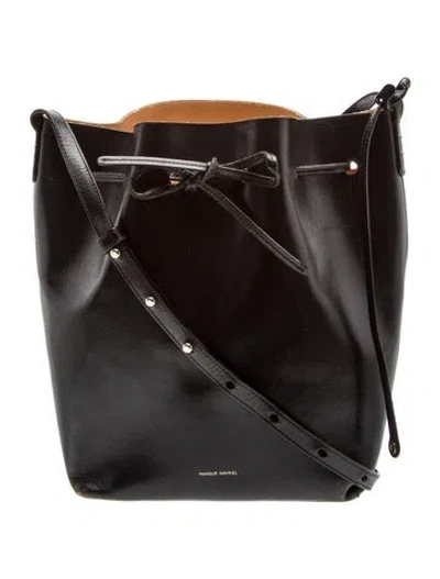 Pre-owned Mansur Gavriel Leather Bucket Bag In Black
